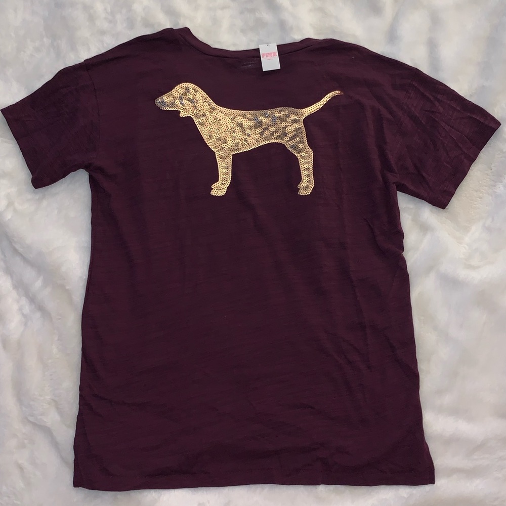 New Pink short sleeve V-neck tee